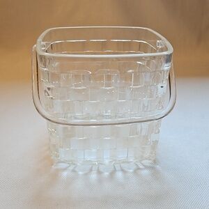 1984 Vintage Grainware Lucite Lattice Basket With Handle